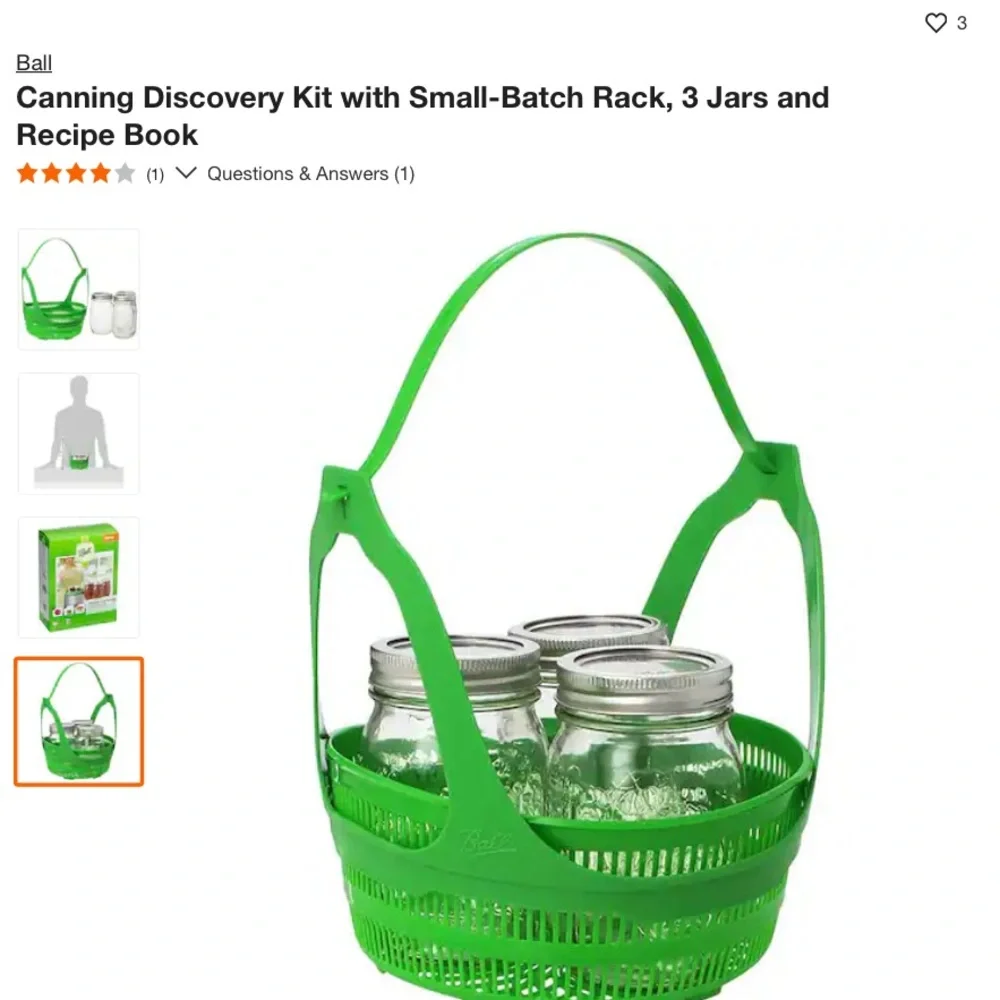 NIB Ball Canning Discovery Kit with Small-Batch Rack, 3 Jars and Recipe Book